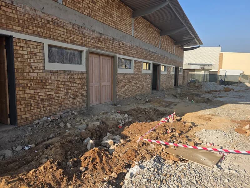 Face brick block with its doors and windows in