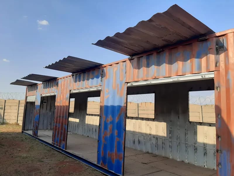 Wide openings with steel awnings