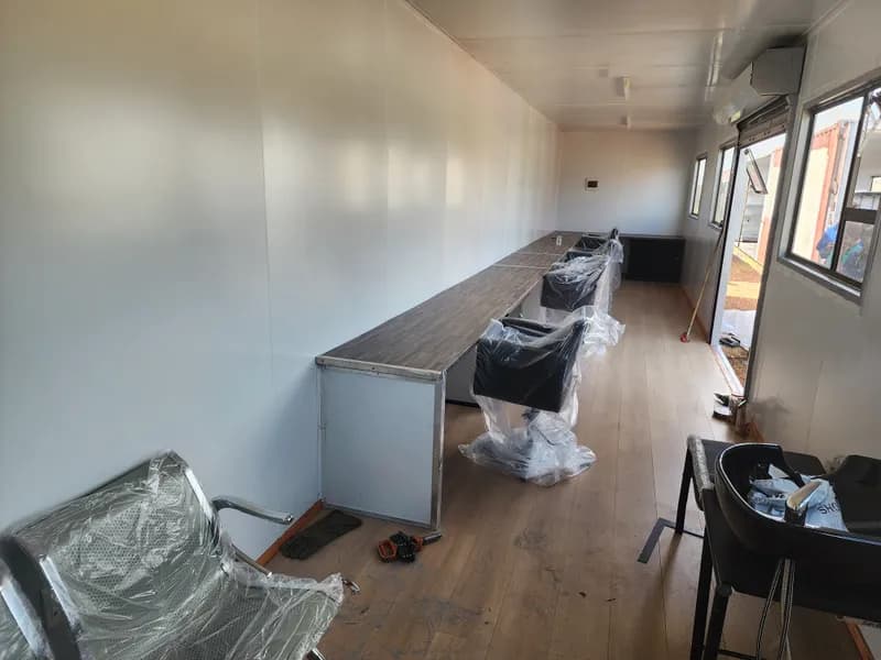 Desks and chairs delivered to a finished office