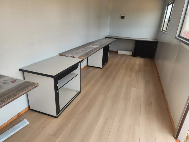 Office fit-out with laminate flooring