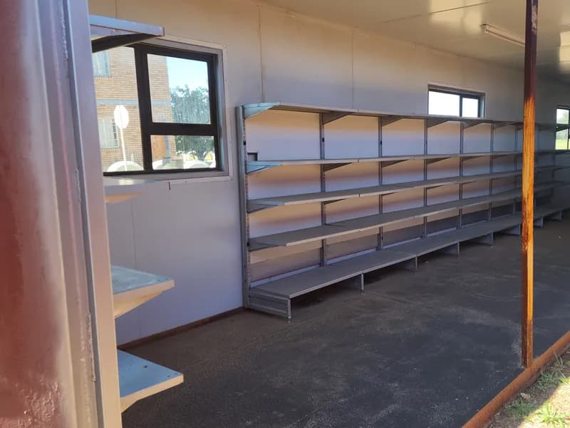Shelving installed for a storage conversion