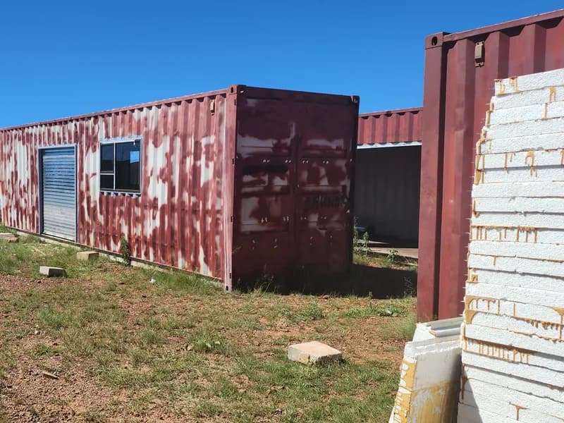 A unit with its door and window cut in