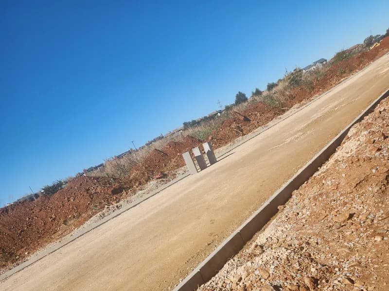 Kerbing laid along a new road