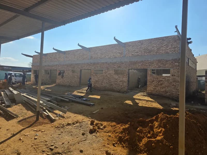Trusses set on the finished brickwork