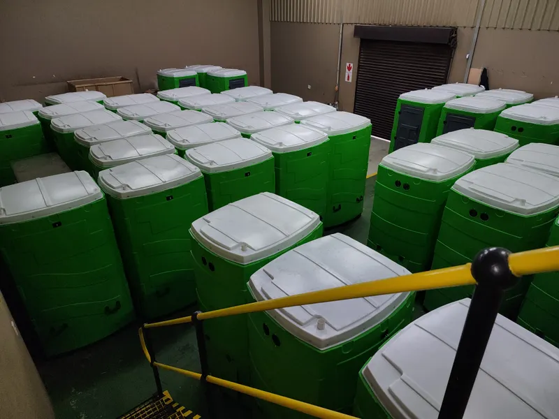 Units stored under cover