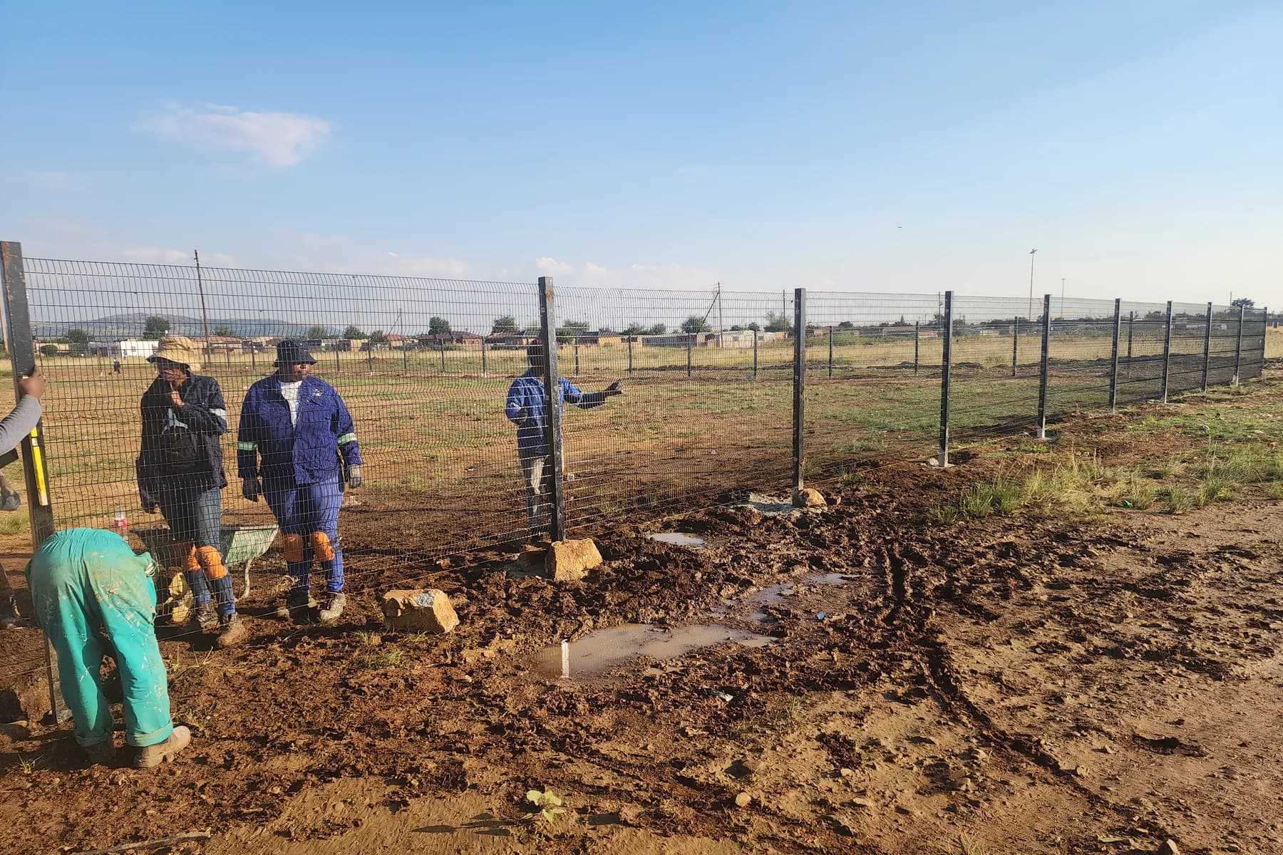 Newly installed perimeter fencing